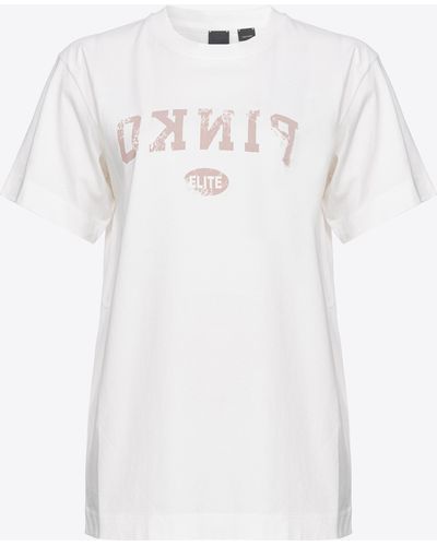 Pinko T-shirt With Logo Print - White