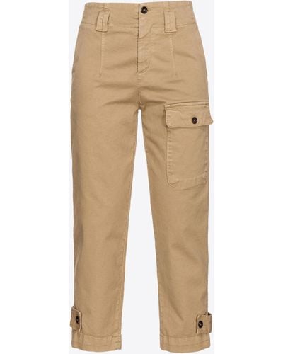 Pinko Old-wash Cargo Trousers - Natural