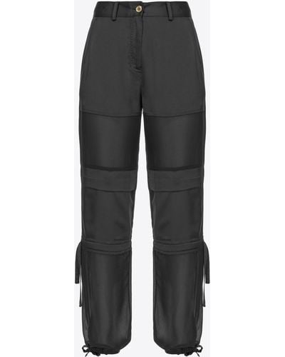 Pinko Satin And Georgette Cargo Pants - Black