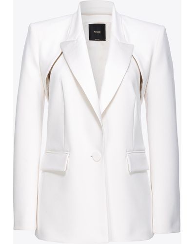 Pinko Single-breasted Blazer With Back Detail - White