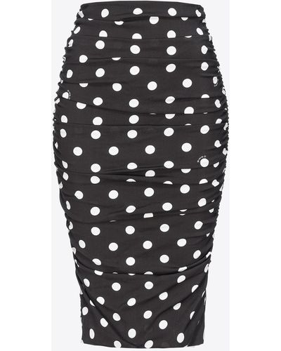 Pinko Polka-dot Calf-length Skirt - Black