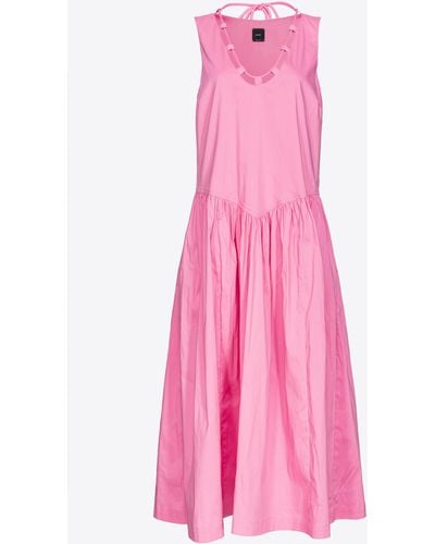 Pinko Technical Poplin Midi Dress - Pink