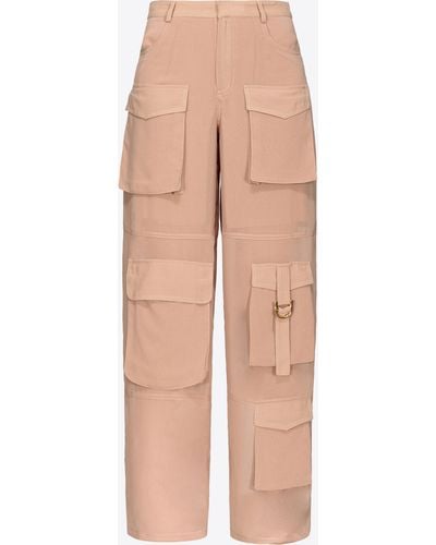 Pinko Georgette Cargo Trousers - Natural
