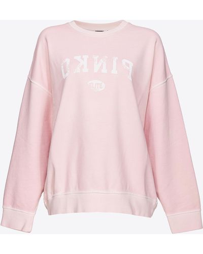 Pinko Sweatshirt With Logo Print - Pink