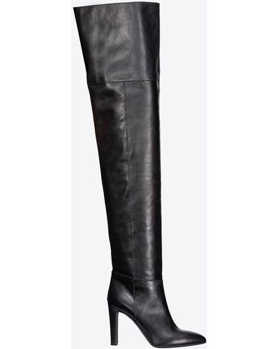 Pinko Thigh-high Leather Boots - Black