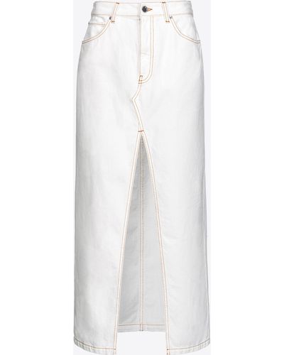 Pinko Maxi Skirt With Slit - White