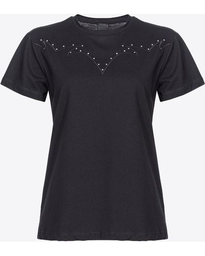 Pinko T-shirt With Rodeo Embroidery - Black