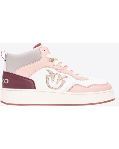 Pinko Sneakers With Glittery Love Birds Logo - Pink