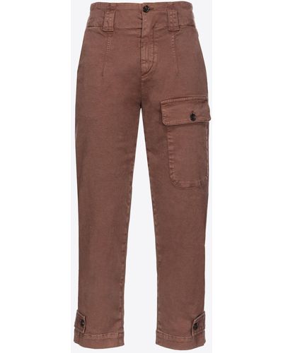 Pinko Old-wash Cargo Trousers - Brown