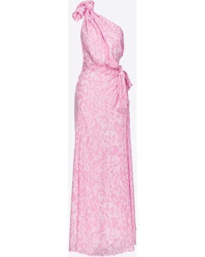 Pinko Long Printed Chiffon Dress - Pink