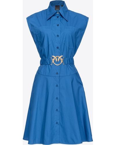 Pinko Shirt Dress With Love Birds Belt - Blue