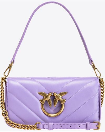 Pinko Mini Love Bag Click Baguette Big Chevron - Purple