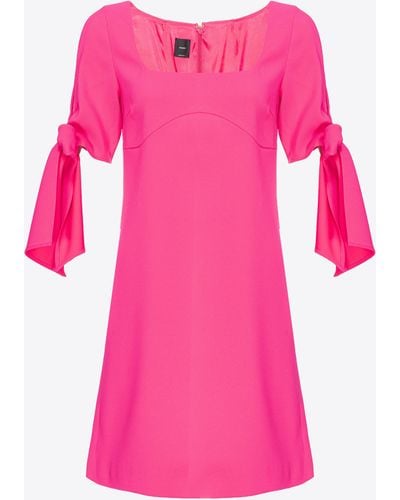 Pinko Mini Dress With Bow On The Sleeves - Pink