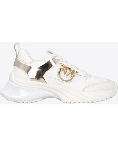 Pinko Ariel Trainers With Mirror-effect Insert - White
