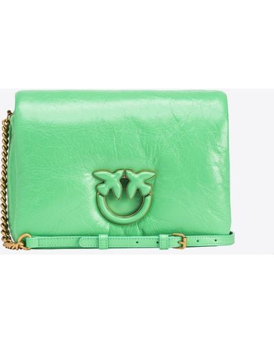 Pinko Classic Love Bag Click Puff In Soft Naplak - Green