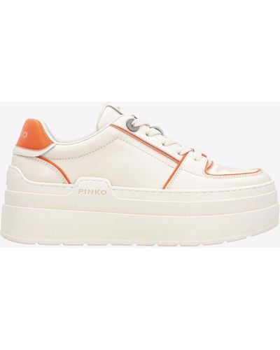Pinko Two-tone Platform Sneakers - White
