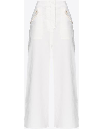 Pinko Linen Skirt With Slits - White