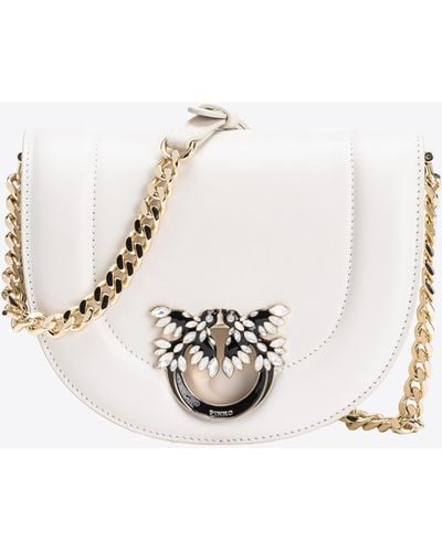 Pinko Galleria Mini Love Bag Click Round With Bejewelled Buckle - Multicolor