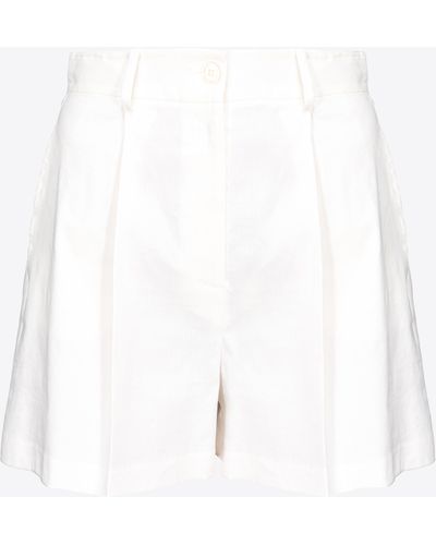 Pinko Tailored Linen Shorts - White