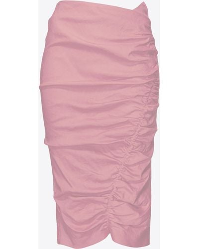 Pinko Asymmetric ruched midi skirt - Rosa