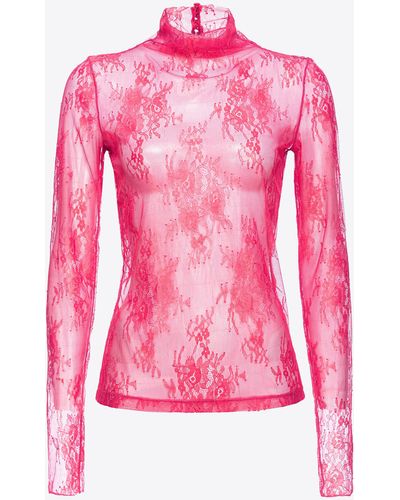 Pinko Laminated Lace Sweater - Pink