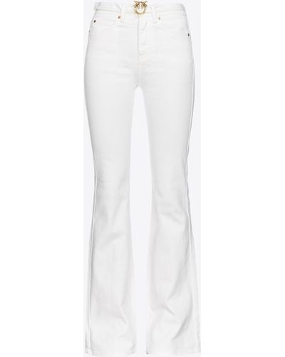 Pinko Flared Stretch Bull Jeans With Belt - White