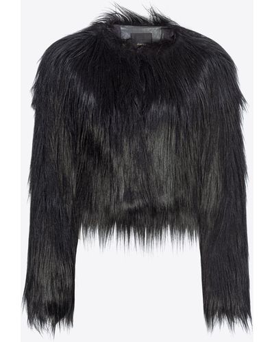 Pinko Faux Fur Jacket - Black