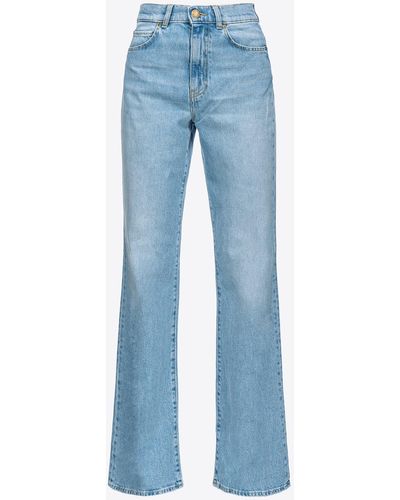 Pinko Schlagjeans Comfort Denim Vintage, Helle Vintage-Waschung - Blau