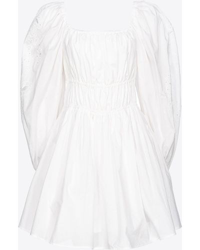 Pinko Mini Dress With Rodeo Broderie Anglaise - White