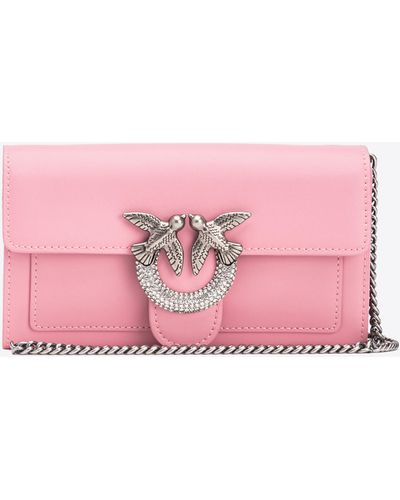 Pinko Love Bag One Wallet With Rhinestones - Pink