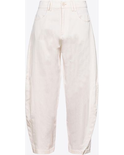 Pinko Satin Barrel-leg Trousers - White