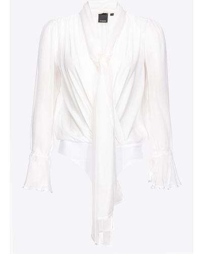 Pinko Silk Chiffon Bodysuit - White
