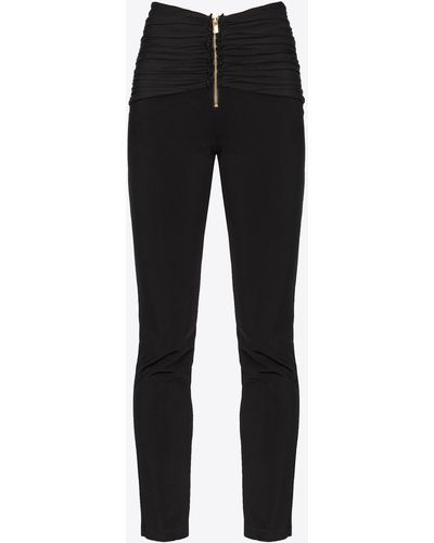 Pinko Slim-fit Trousers With Zip - Black