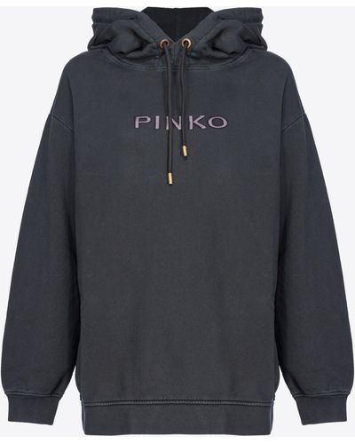 Pinko Sweatshirt With Embroidered Logo - Blue