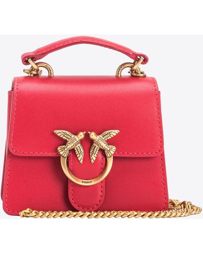 Pinko Micro Love Bag One Top Handle Light - Red