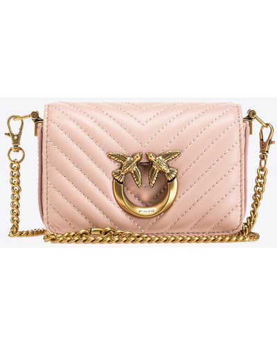 Pinko Micro Love Bag Click Chevron - Rosa
