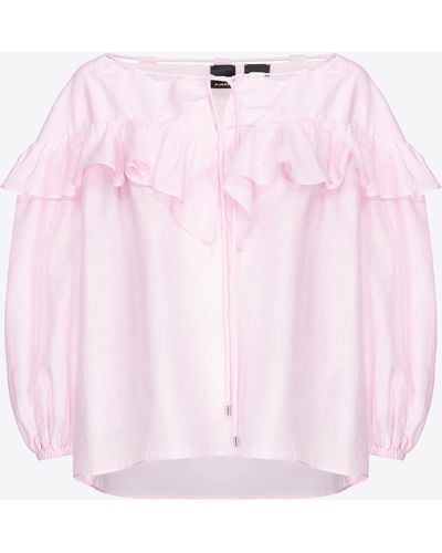 Pinko Blouse With Maxi Flounce - Pink