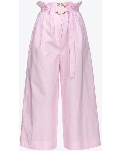 Pinko Hose Wide Leg Mit Gürtel, Rosa Dolce Lilla - Pink