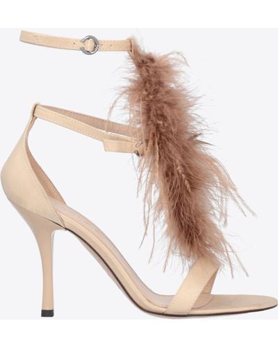Pinko Sandals With Feathers - White