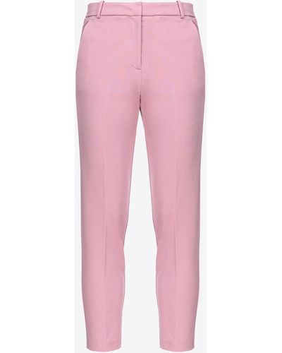 Pinko Pantaloni cigarette-fit punto stoffa - Rosa