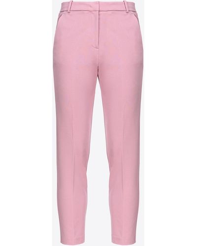 Pinko Cigarette-Fit-Hose Im Roma Ripp, Rauch Orchidee - Pink