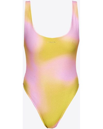 Pinko Badeanzug Mit Farbverlauf, Gelb/Rosa