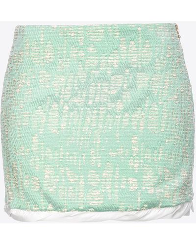 Pinko Basketweave Lurex Mini Skirt - Green