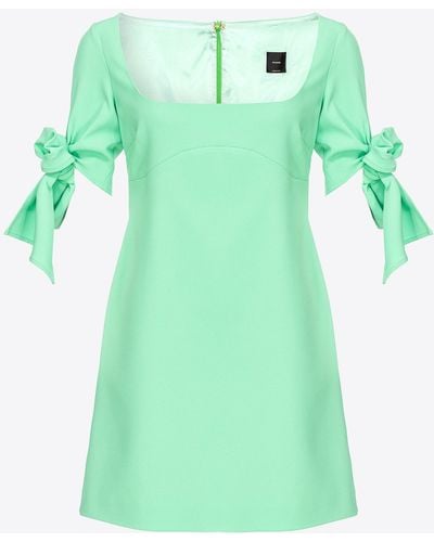 Pinko Mini Dress With Bow On The Sleeves - Green