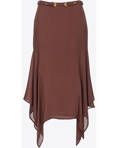 Pinko Flowing Skirt With Strap - Brown