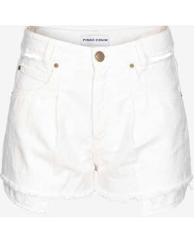 Pinko Shorts in bull di cotone - Bianco