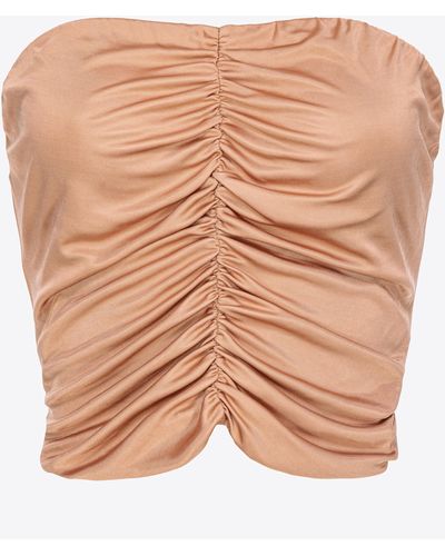 Pinko Glossy Jersey Crop Top - Pink