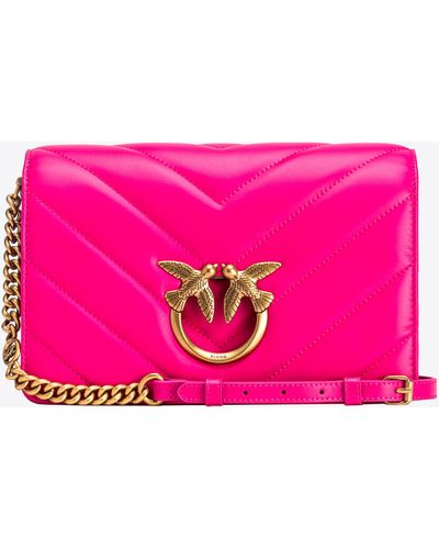 Pinko Classic Love Bag Click Big Chevron - Pink