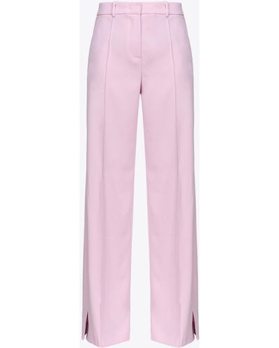 Pinko Wide-leg Trousers With Side Slit - Pink