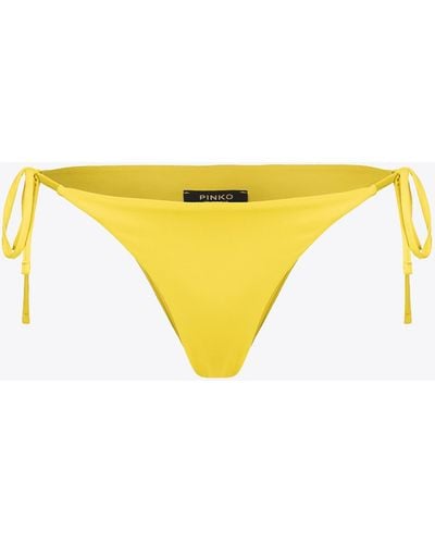 Pinko Slip Bikini Con Laccetti - Yellow